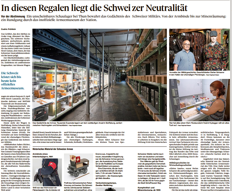 Bildreportage über die Stiftung HAM in der Der Bund und der Berner Zeitung
